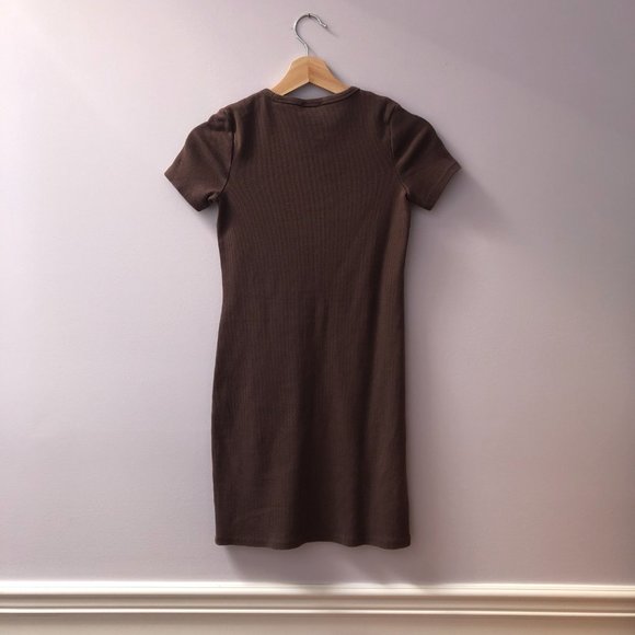 Aritzia Wilfred Free mocha go-to t-shirt dress (XS) - Picture 2 of 4